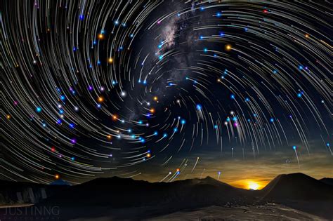 Star Trails And Milkyway Of Mount Bromo High Quality