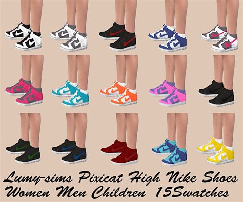 Pixicat High Nike Sneakers Lumy Sims Sims 4 Cc Kids Clothing Sims
