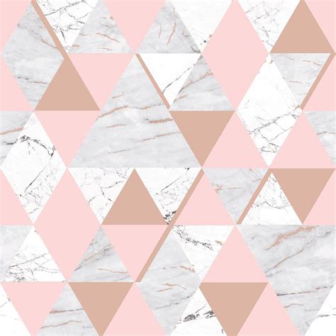 Download Marble Pink White Aesthetic Abstract Triangles Wallpaper