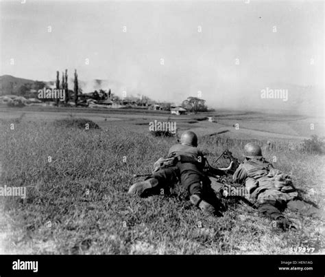 1st Cavalry Division Korea Machinegun Team 1950 Stock Photo Alamy