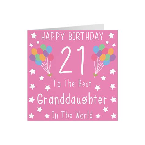 Granddaughter 21st Birthday Card Happy Birthday 21 To Etsy Uk