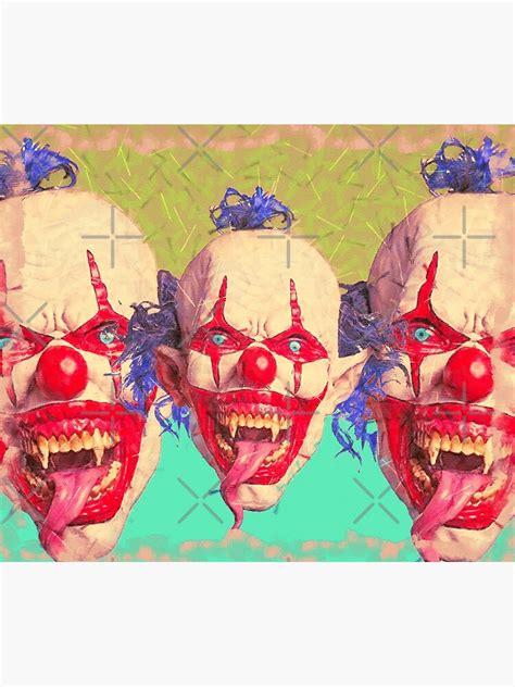 Scary Clown Sticking Tongue Out Terrifying Clown Masks Poster For