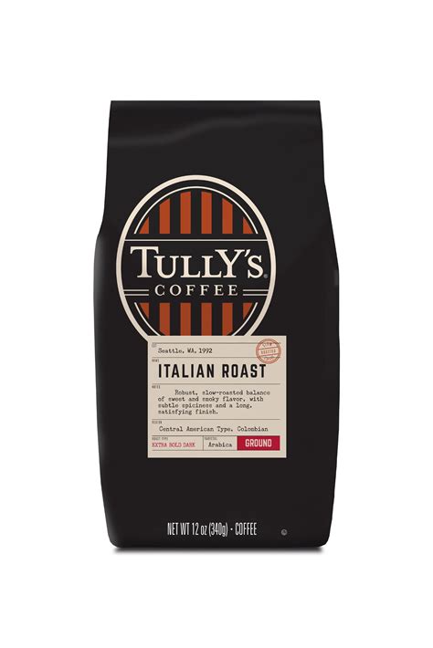 Tully S Coffee Italian Roast Ground Coffee Dark Roast Bagged 12oz