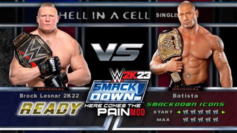 Brock Lesnar Vs Batista Wwe Smackdown Here Comes The Pain 2k23 Ps2 Mod