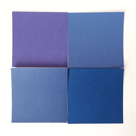 Origami Paper Sheets 3 Blue Shades Tant Paper 96 Etsy