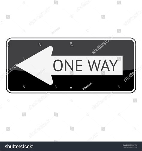One Way Traffic Sign Left Isolated Stock Illustration 220387570