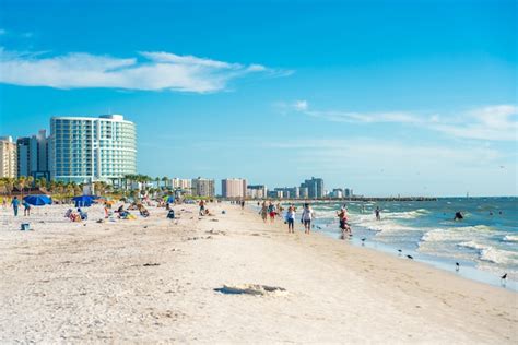 Clearwater Beach With Beautiful White Sand In Florida Usa Premium Photo