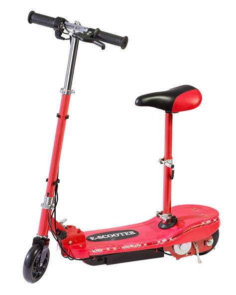 Red Electric Scooter With Seat And Special Led Lights Kids Electric