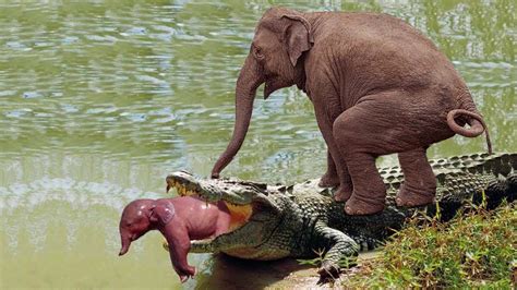 Elephant Save Baby Elephant From Crocodile Hunting Animals Hunting