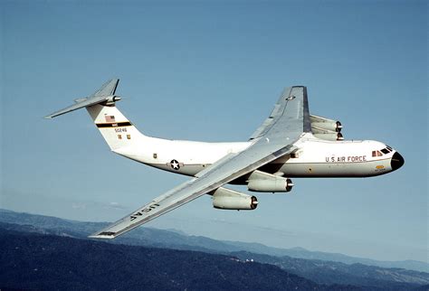 C 141a Starlifter Aircraft From The 60 Maw Over The Coast Near Ukiah