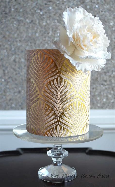 Gold Leaf Cake Gold Leaf Cakes Gold Wedding Cake Cake Stencil