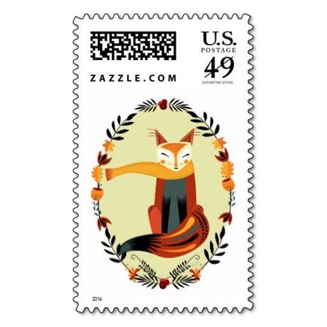 A Postage Stamp With An Image Of A Fox