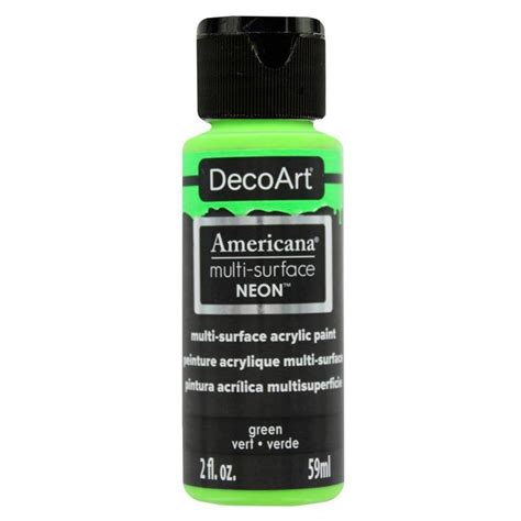 Decoart Americana Multi Surface Acrylic Paint Neon Green 2 Oz In