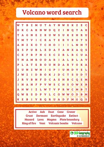 Volcano Word Search By Idj Teaching Resources Tes