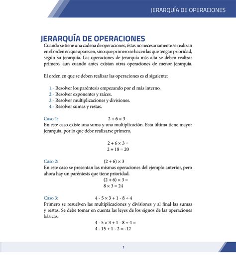 Ejercicios Jerarqu A De Operaciones Para Ingresar A Udg Contenido