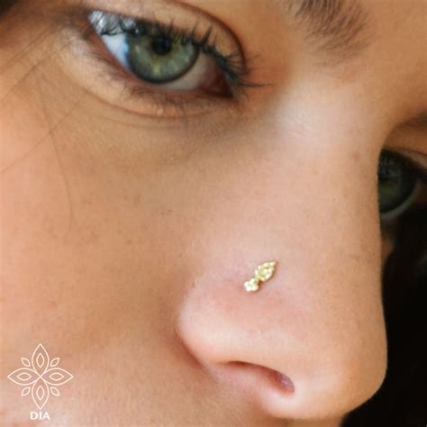 Indian Nose Stud 14k Solid Gold Earring Helix Earring Nose Etsy