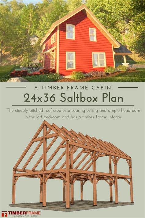 24×36 Saltbox Cabin Timber Frame Hq Cabin Saltbox House Plans