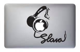 Personalized Dj Name Headphones Apple Macbook Laptop Decal Sticker
