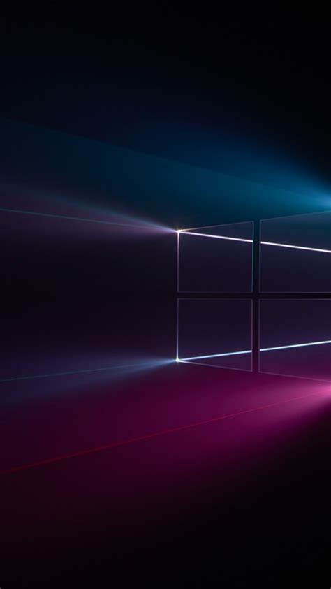 Wallpaper Windows 10 Windows Logo Blue Pink Dark Hd