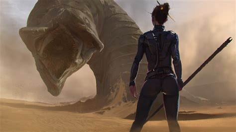 วอลเปเปอร์ งานศิลปะ ทะเลทราย Dune Series ทหารหญิง หนอน ภาพหน้าจอ