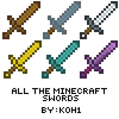 Pixilart All Minecraft Swords By Koh1