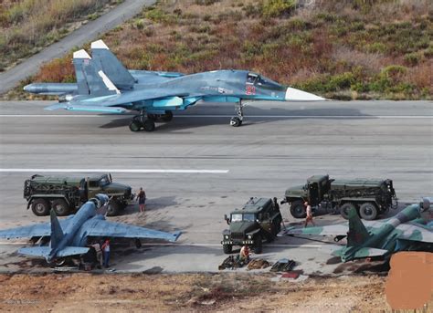 Su 34 And Su 25 During Operation Vks Russia In The Syrian Arab Republic