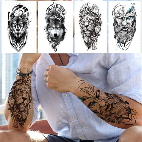 Buy Laroi 20 Sheets Extra Large Full Arm Temporary Tattoos For Men
