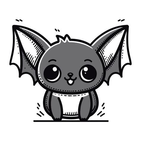 Cute Cartoon Bat Vector Illustration Isolated On A White Background