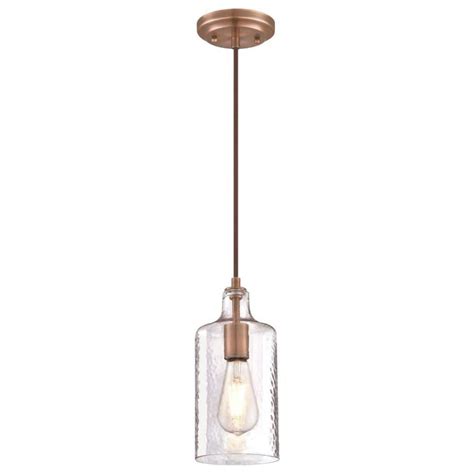 Westinghouse Carmen 1 Light Washed Copper Mini Pendant With Clear