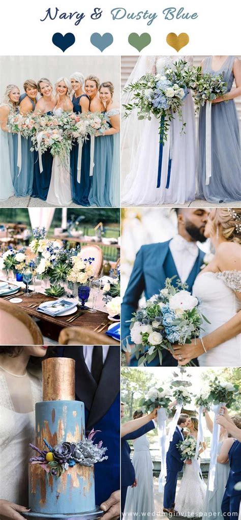 Top Early Spring Navy Blue Wedding Color Palettes Navy Dusty Blue My