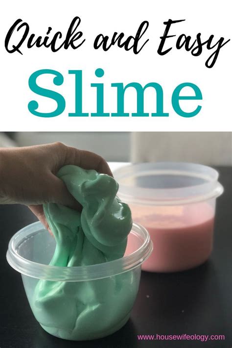 Easy Two Ingredient Slime Recipe Housewifeology Easy Slime Recipe Slime Recipe Easy Slime