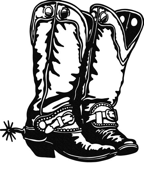 Cowboy Boot Line Drawing Free Download On Clipartmag