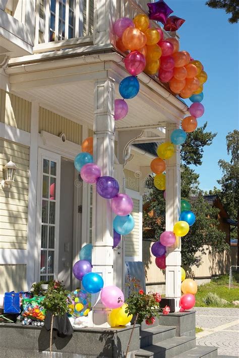 The House With Balloons 5 Stock Image Image Of Colours 3166773