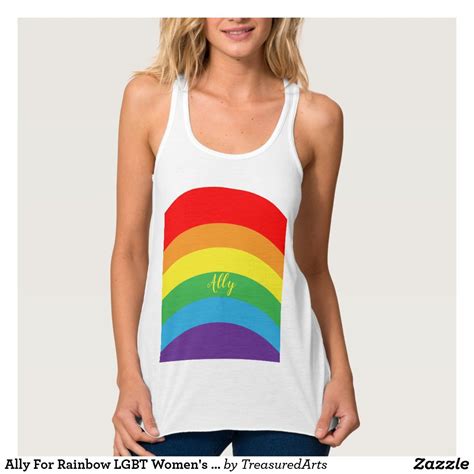 Ally For Rainbow LGBT Women S Flowy Back Tank Top Love Rainbow