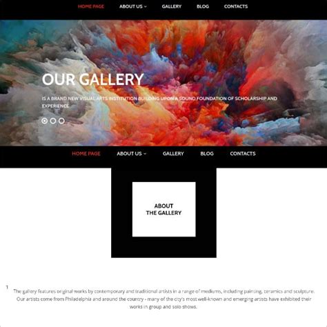 Free Art Gallery Website Templates Nismainfo