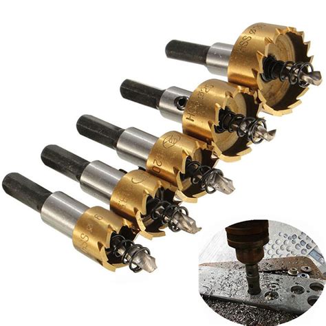 5pcs Hss M35 Cobalt Drill Bit Hole Saw Set Stainless Steel Metal Alloy