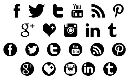 Social Media Logos Png White