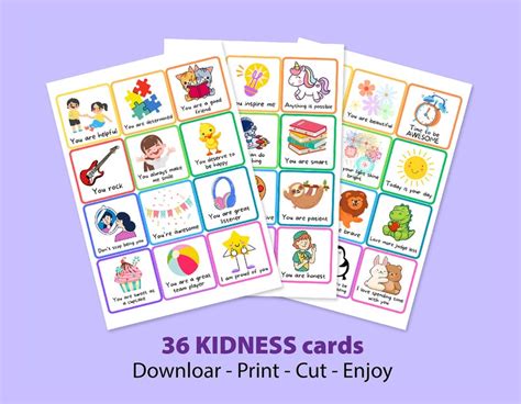 Printable Kindness Cards For Kids Compliment Cards Etsy