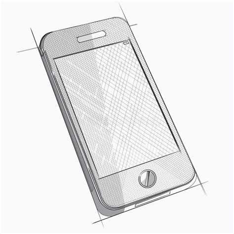Vector Sketch Of Mobile Phone Stock Vector Illustration Of Multimedia
