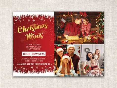 Christmas Mini Session Template Christmas Minis Flyer Template Holiday