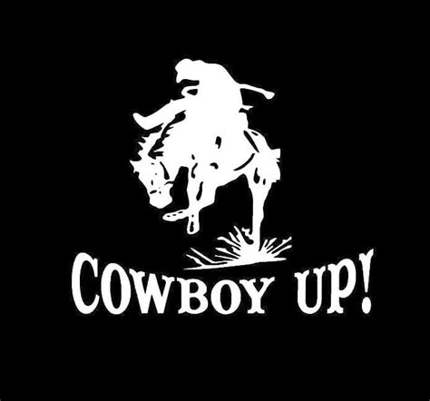 Cowboy Up Rider And Horse Window Decal Sticker Custom Made In The Usa