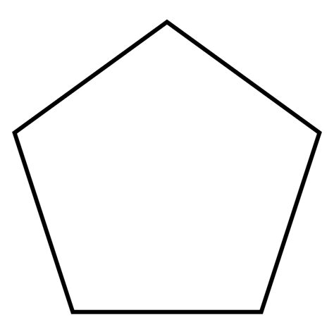 Regular pentagons have sides of equal length and interior angles of 108 degrees. File:Regular pentagon.svg - Wikipedia