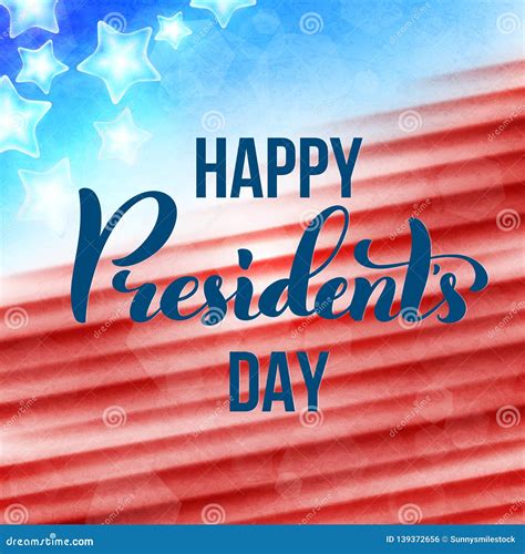 Happy Presidents Day In Usa Card Template Poster With Handwritten