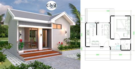 Small House Design Plans 57 With One Bedroom Gable Roof Engineering