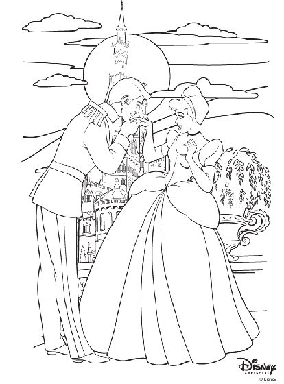Disney Princess Cinderella and Prince Charming Coloring Page | crayola.com