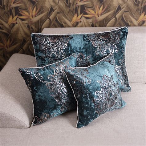Longhui bedding navy blue throw pillow covers for couch sofa bed cotton linen decorative pillows cushion covers 18 x 18 inches set of 2. Luxury Fashion Navy Blue Velvet Sofa Fabric Cushion Pillow ...