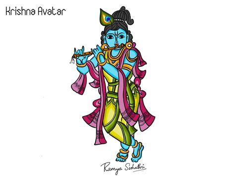 Ramya Seshathri | Dribbble in 2020 | Krishna art, Varaha, Art