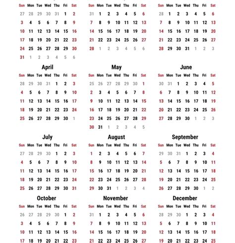 2021 Calendar Clip Art 2022 Calendar