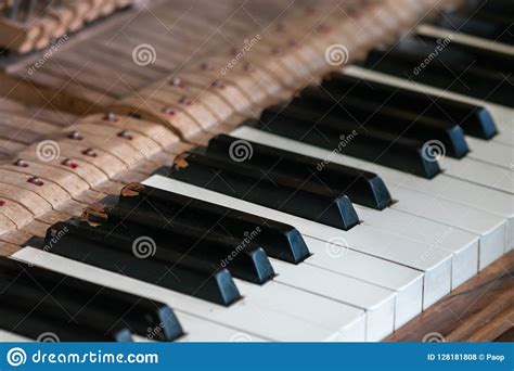 Old Piano Keys Closeup Stock Photo Image Of Music Black 128181808