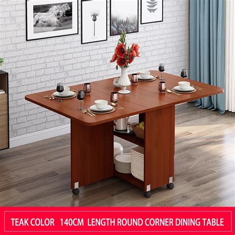 New Creative Solid Wood Folding Movable Dining Table Living Room